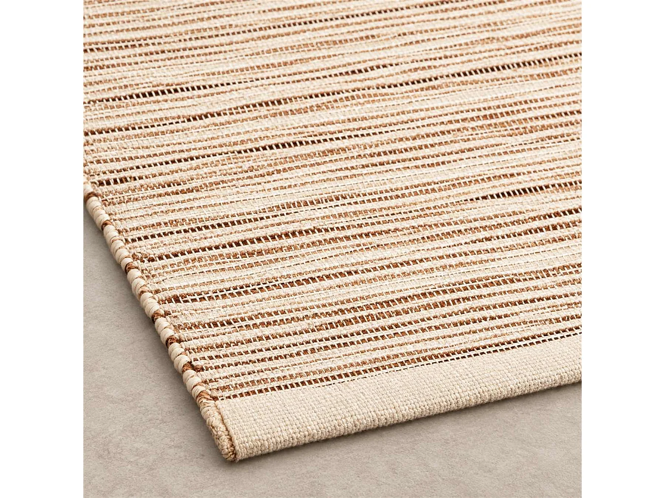 The White Stone Alfombra Kilim Artesanal de Algodón 55x110 cm Marfil | Estilo Bereber Tradicional, Tejido Plano y Color Liso | 100% Algodón, Lavable en Lavadora