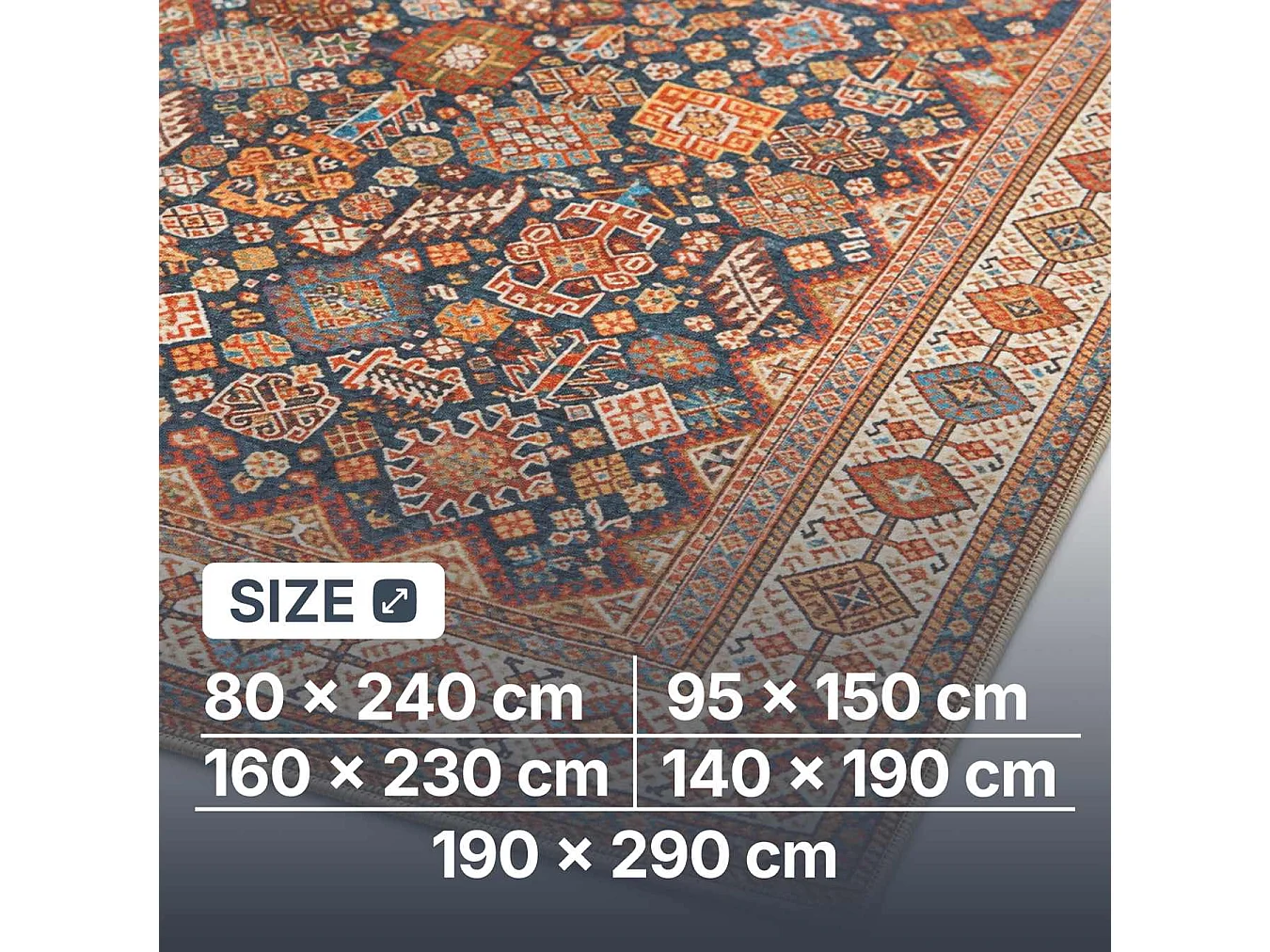 The White Stone Tapis Oriental Motif Sarouk 160x230 cm | Tapis Style Persan avec Effet Vintage Vieilli | Poils Ras 100% Polyester, Impression Numérique, Lavable à