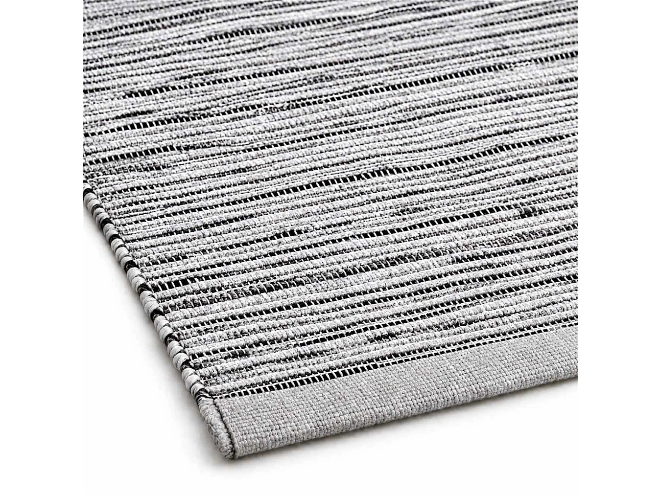 The White Stone Handgemaakt kelim vloerkleed van katoen 55x140 cm grijs | Traditionele berberstijl, platgeweven en effen | 100% katoen, machinewasbaar