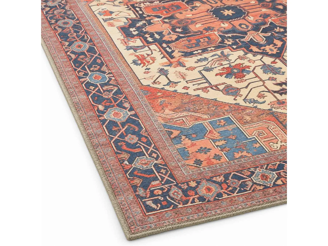 The White Stone Tappeto 160x230 cm Fantasia Teheran | Tappeto Orientale Stile Persiano con Effetto Vintage Antichizzato | Pelo Corto in 100% Poliestere, Stampa