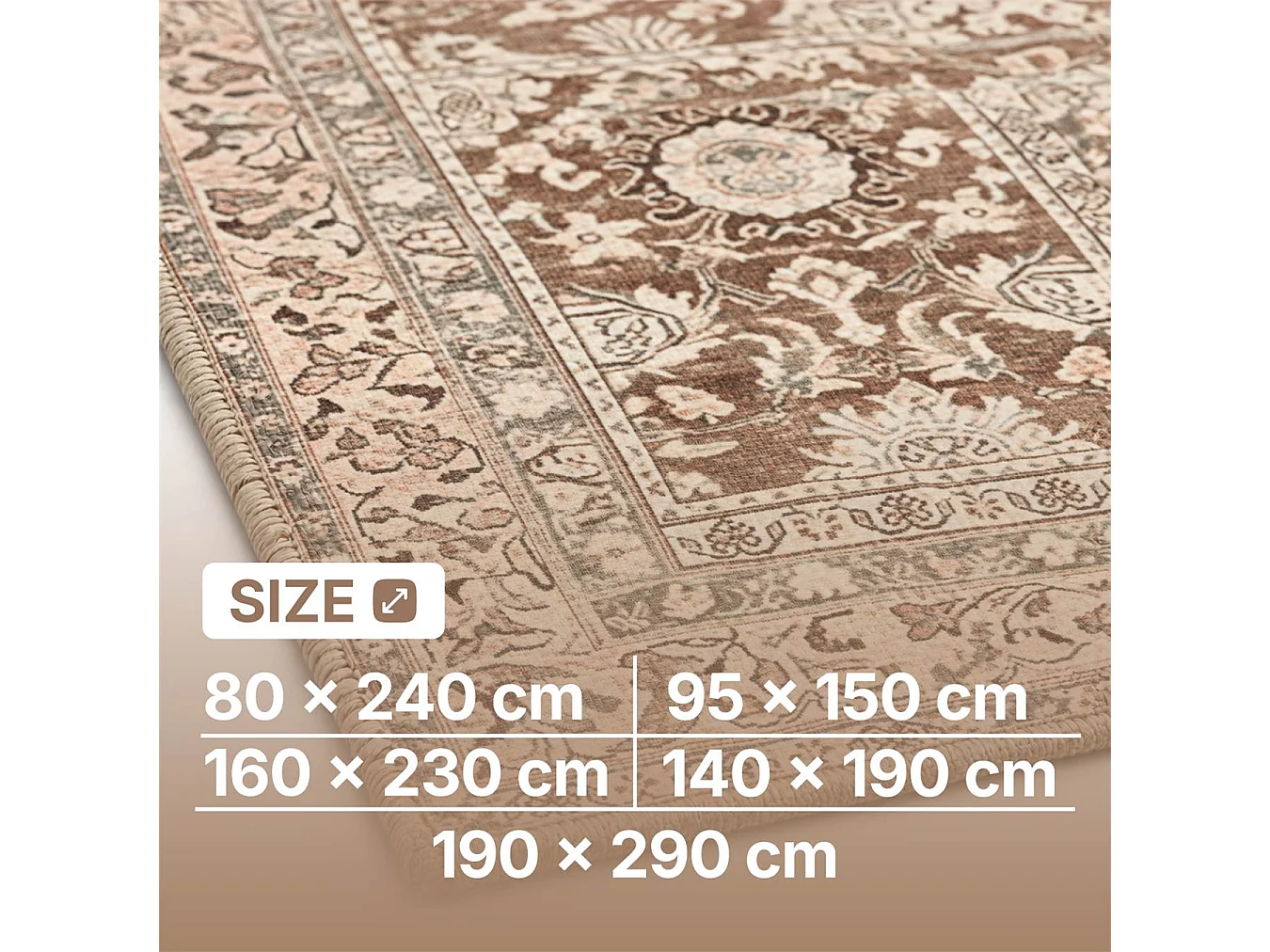 The White Stone Dywan orientalny wzór Hamdan 160x230 cm | Dywan w stylu perskim z postarzanym efektem vintage | Krótkie włosie, 100% poliester, nadruk cyfrowy