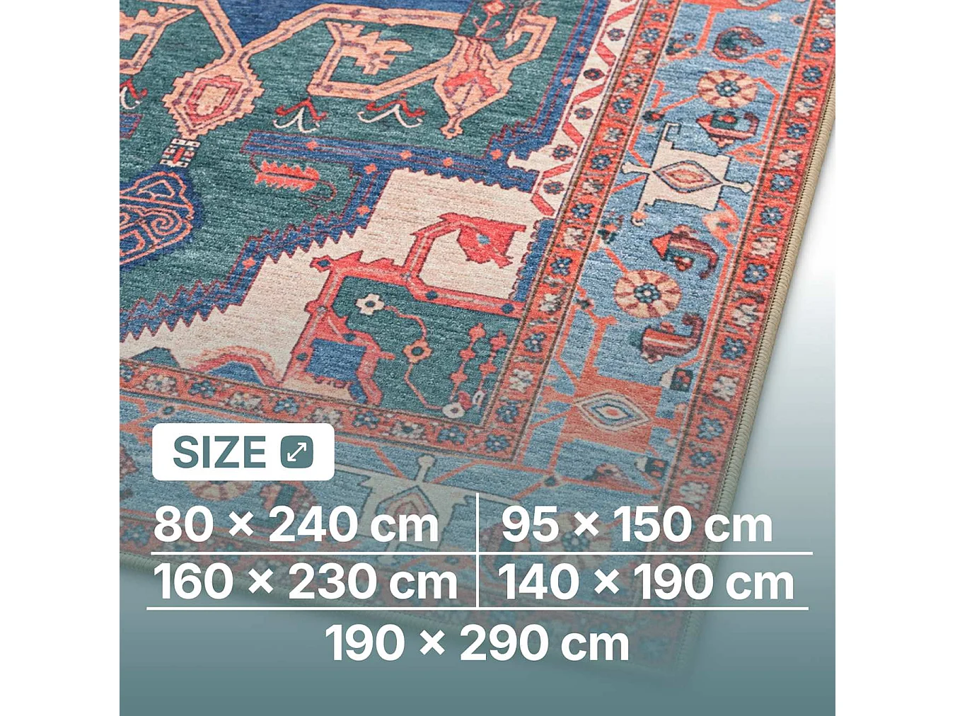 The White Stone Dywan orientalny wzór Samarcanda 190x290 cm | Dywan w stylu perskim z postarzanym efektem vintage | Krótkie włosie, 100% poliester, nadruk cyfrowy