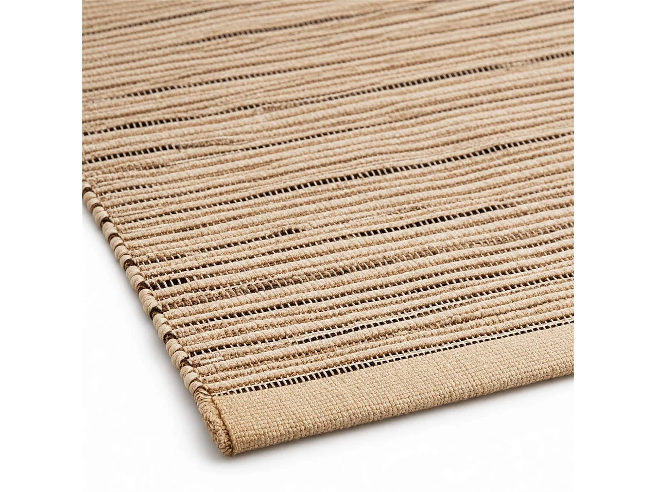 The White Stone Handgemaakt kelim vloerkleed van katoen 55x180 cm beige | Traditionele berberstijl, platgeweven en effen | 100% katoen, machinewasbaar