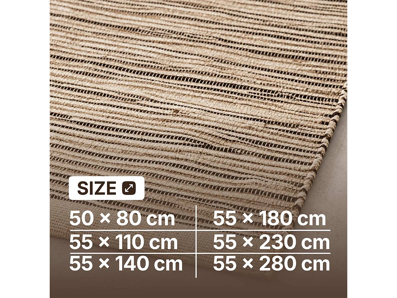 The White Stone Handgemaakt kelim vloerkleed van katoen 55x180 cm beige | Traditionele berberstijl, platgeweven en effen | 100% katoen, machinewasbaar