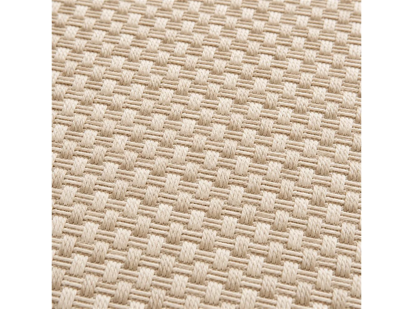 The White Stone Outdoor Teppich in Flechtoptik 140x200 cm Steingrau | Für innen und außen, UV-beständig, wasserfest und waschbar | Flachgewebe-Teppich in
