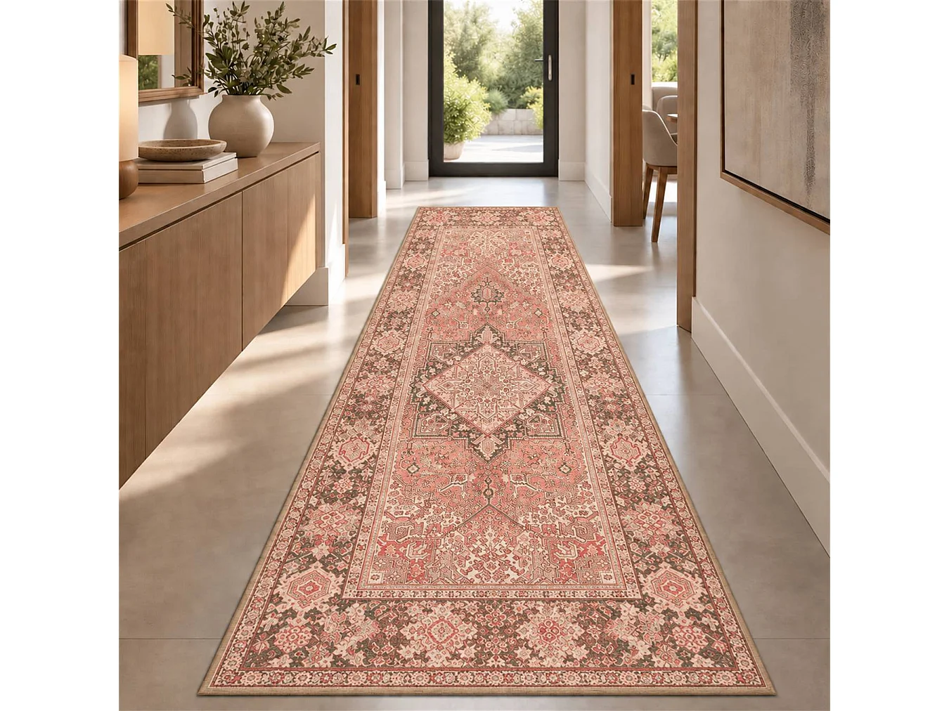 The White Stone Orientteppich Design Shiraz 190x290 cm | Teppich im Perser-Stil mit Vintage Used-Look | Kurzflor aus 100% Polyester, Digitaldruck, waschbar bei 30°C