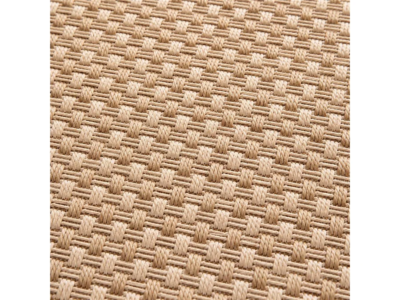 The White Stone Outdoor Teppich in Flechtoptik 200x290 cm Honig | Für innen und außen, UV-beständig, wasserfest und waschbar | Flachgewebe-Teppich in Sisal-Optik