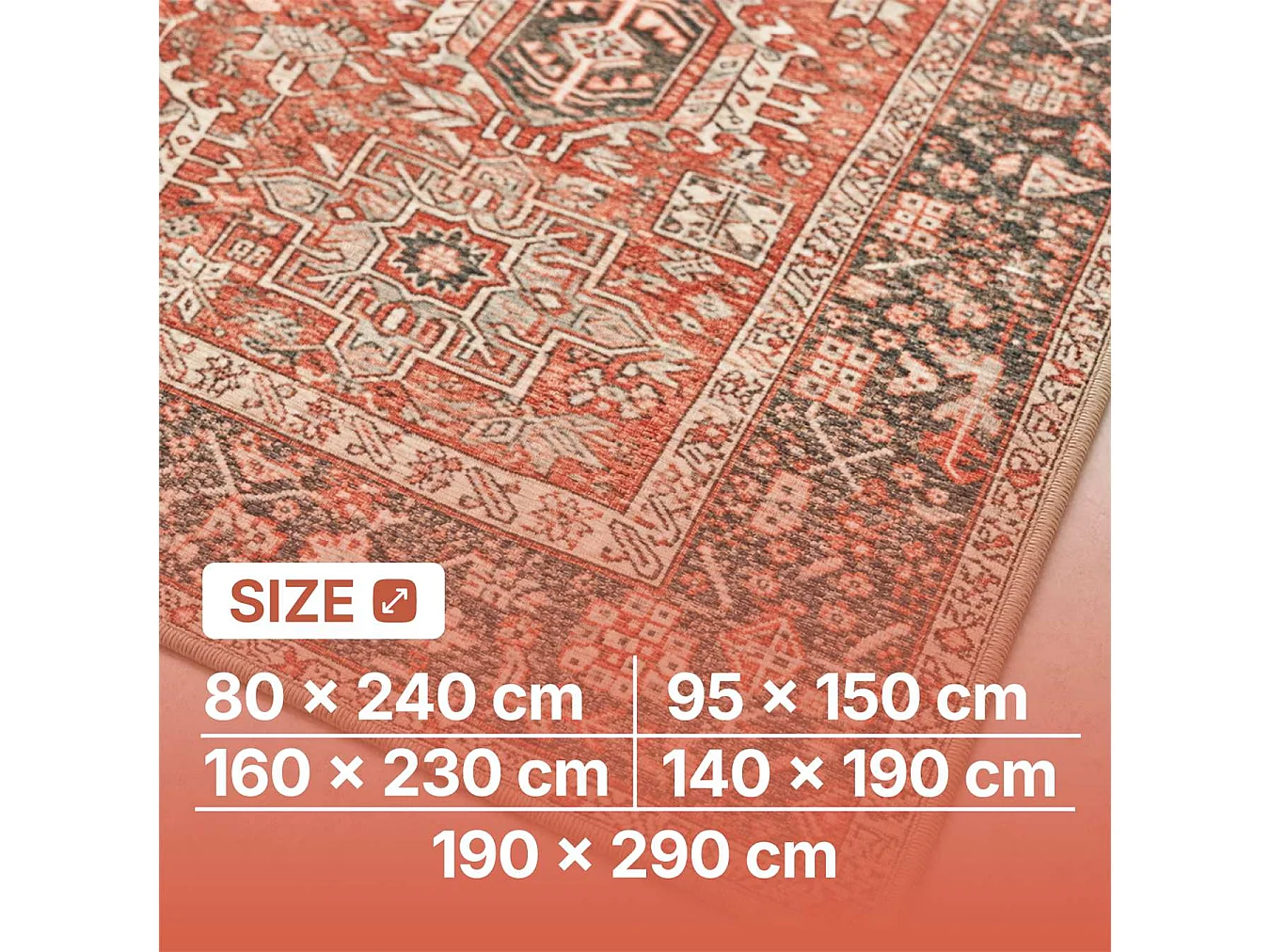 The White Stone Tappeto 140x190 cm Fantasia Babilonia | Tappeto Orientale Stile Persiano con Effetto Vintage Antichizzato | Pelo Corto in 100% Poliestere, Stampa
