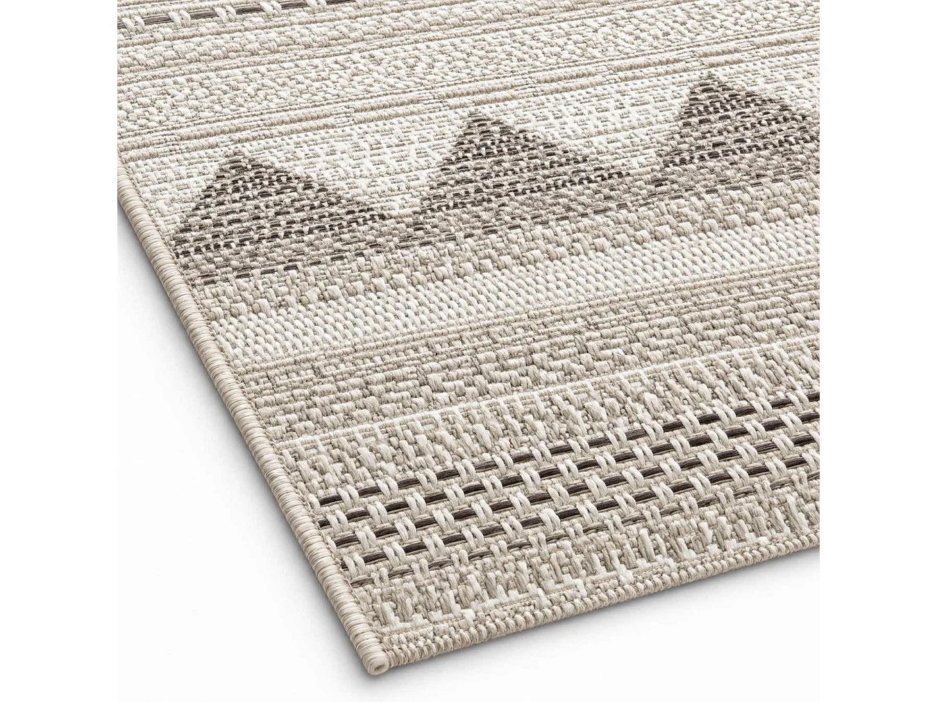 The White Stone Dywan zewnętrzny z etnicznym wzorem 140x200 cm beżowy | Do wnętrz i na zewnątrz, odporny na UV i wodę, można prać | Dywan z polipropylenu o płaskim