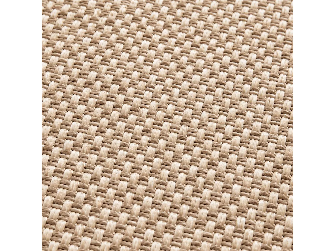 The White Stone Tappeto 160x230 cm Beige con Cornice per Interno ed Esterno | Resistente ai Raggi UV e all'Acqua, Lavabile | Tappeto in Polipropilene con Tessitura