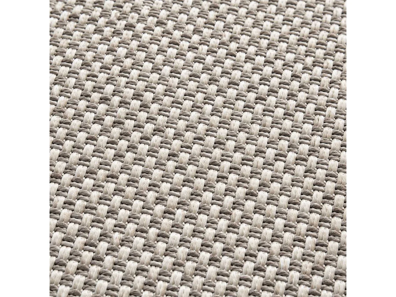 The White Stone Outdoor Teppich mit Bordüre 140x200 cm Grau | Für innen und außen, UV-beständig, wasserfest und waschbar | Flachgewebe aus Polypropylen in