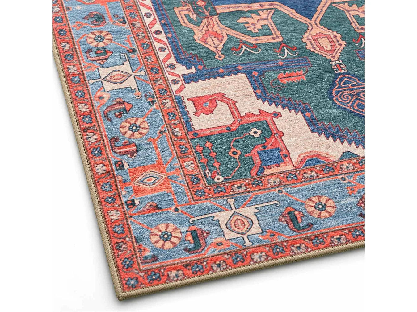 The White Stone Orientalisk matta Samarcanda 160x230 cm | Persisk stil med slitet vintageutseende | Kort lugg i 100% polyester, digitaltryck, tvättbar i 30°C
