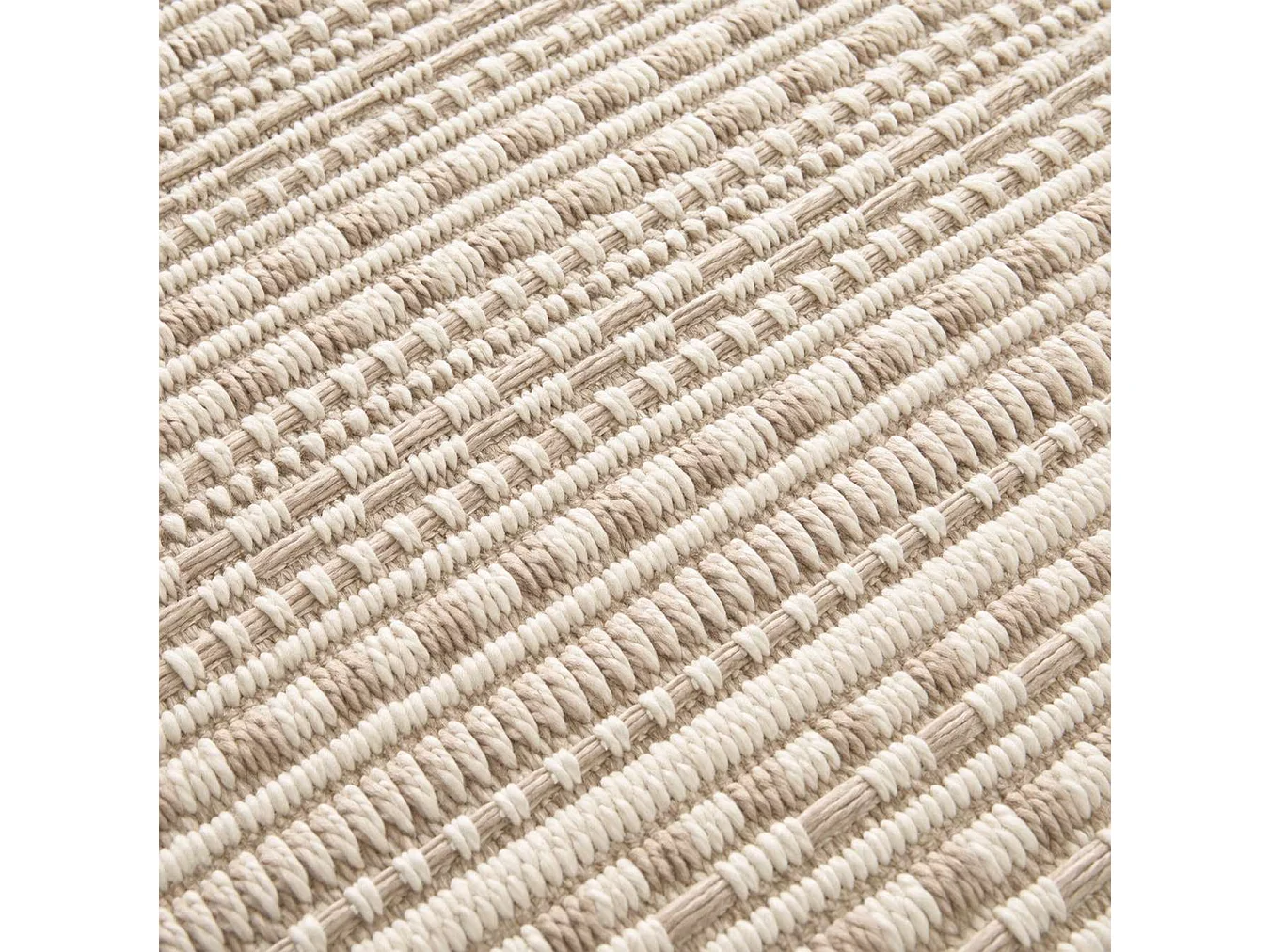 The White Stone Tapis Extérieur à Rayures 200x290 cm Tourterelle | Pour Intérieur et Extérieur, Résistant aux UV et à l'Eau, Lavable | Tapis en Polypropylène Tissé