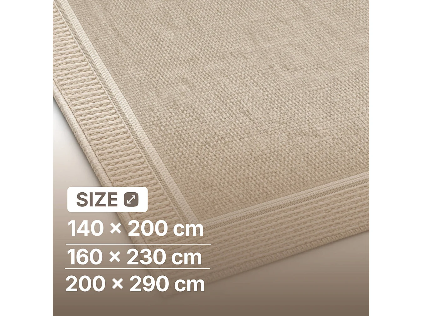 The White Stone Tapis Extérieur avec Bordure 140x200 cm Vert Olive | Pour Intérieur et Extérieur, Résistant aux UV et à l'Eau, Lavable | Tapis en Polypropylène