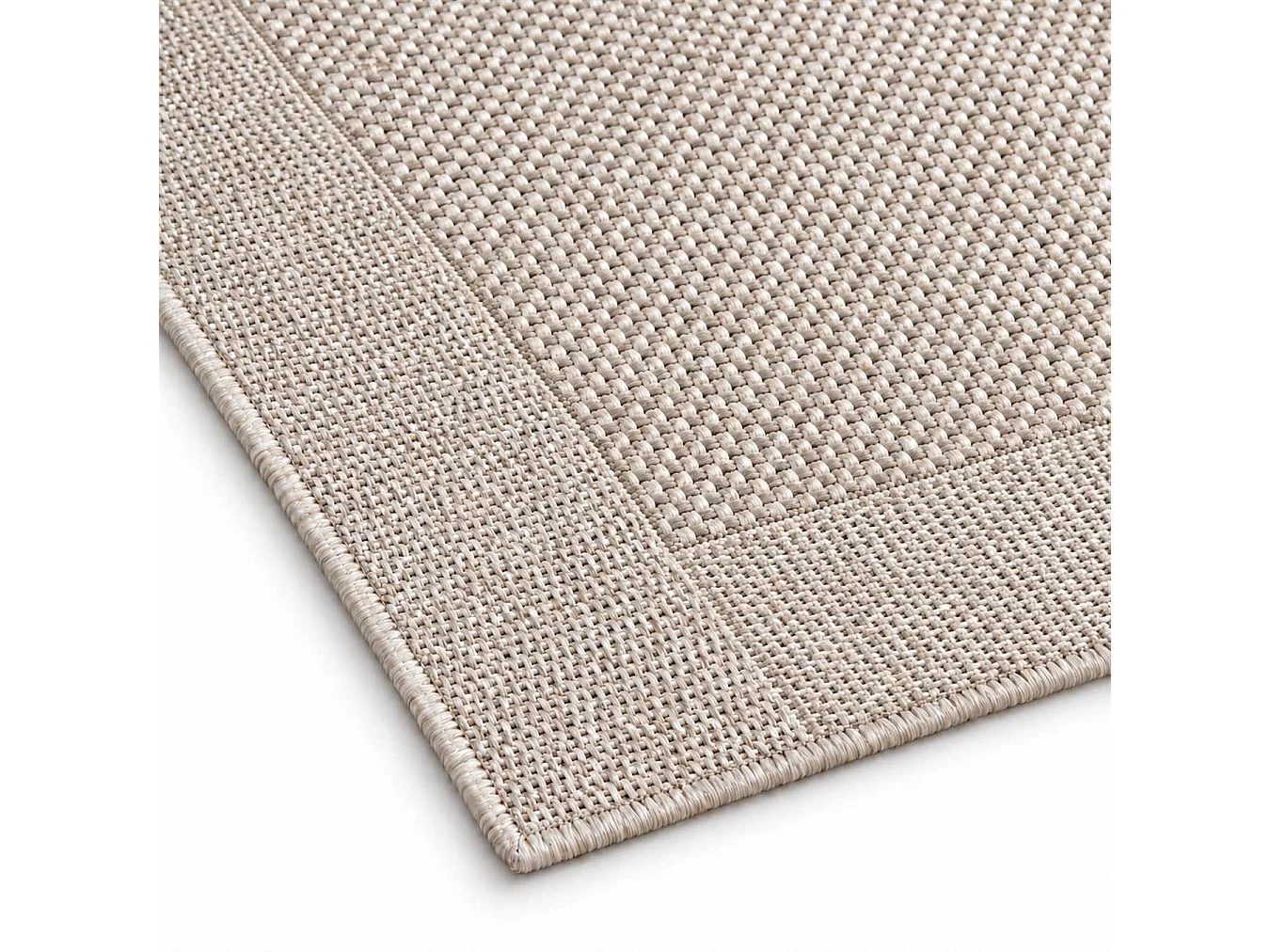 The White Stone Tapete de Exterior com Cercadura 160x230 cm Taupe | Para Interior e Exterior, Resistente aos Raios UV e à Água, Lavável | Tapete em Polipropileno