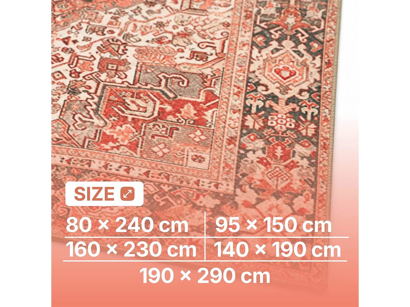 The White Stone Tappeto 160x230 cm Fantasia Shiraz | Tappeto Orientale Stile Persiano con Effetto Vintage Antichizzato | Pelo Corto in 100% Poliestere, Stampa