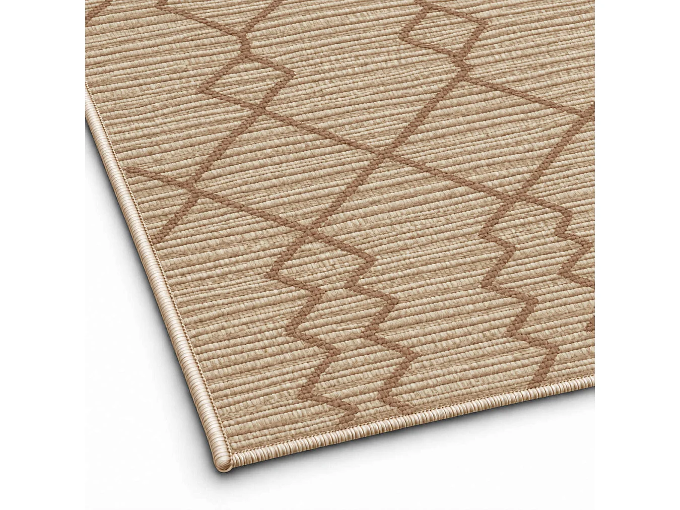 The White Stone Dywan zewnętrzny z berberyjskim wzorem 160x230 cm karmelowy | Do wnętrz i na zewnątrz, odporny na UV i wodę, można prać | Dywan z polipropylenu o