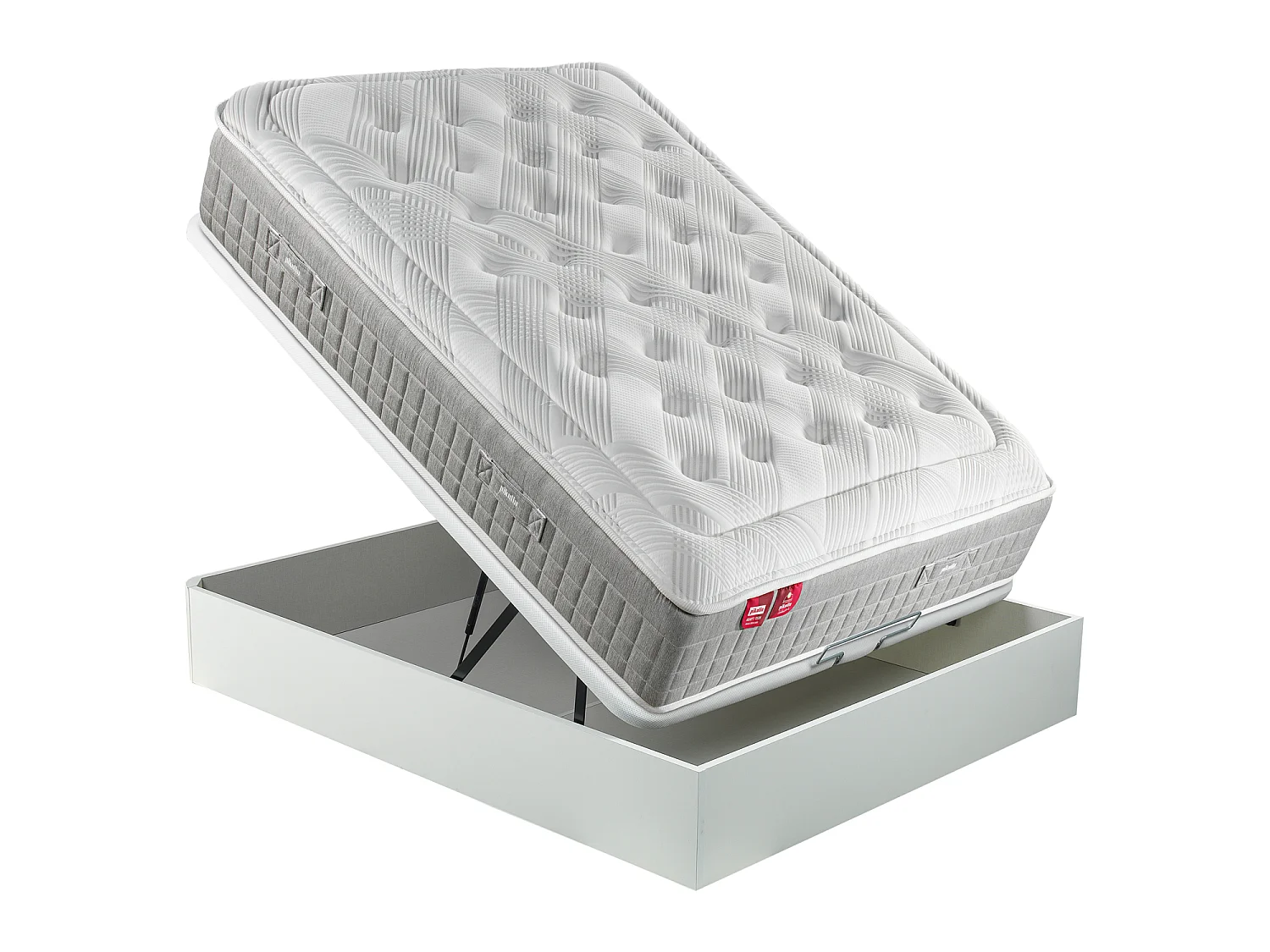 Pack PIKOLIN SLEEP, colchón de muelles ensacados y canapé blanco, 90 x 190 cm