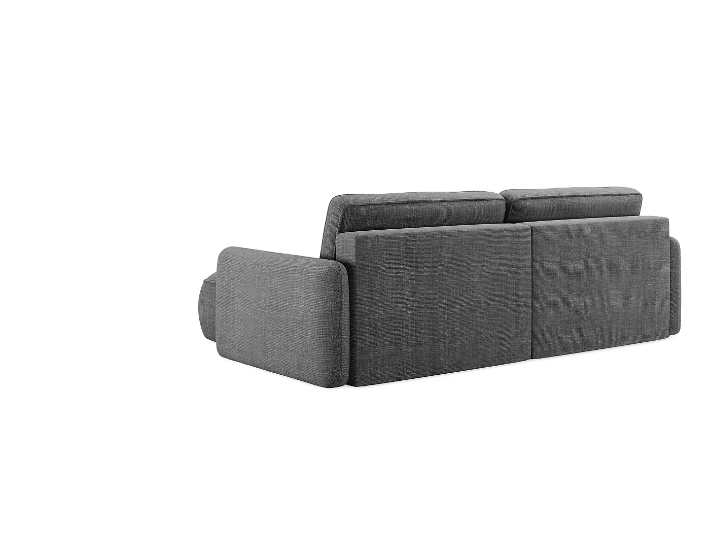 Canapé d’angle convertible en tissu tissé texturé gris LEILA L – 4 places, angle réversible