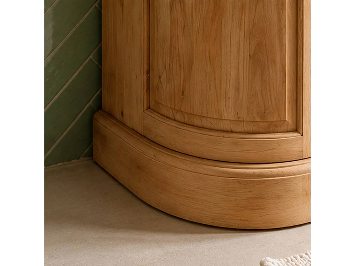 Meuble sous vasque en bois recyclé et marbre Garance