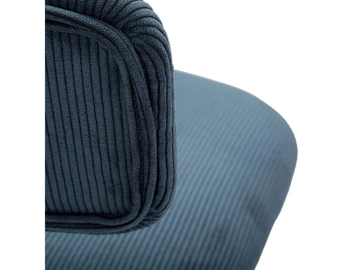 Conjunto de 2 bancos de bar ajustáveis de 61 a 83 cm Malorie, veludo canelado azul e preto