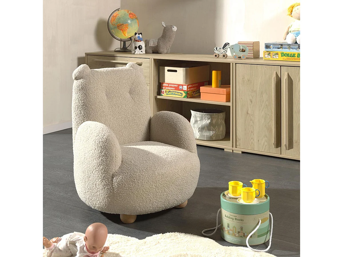 Fauteuil Enfant Ours "Rocky" 67cm Beige