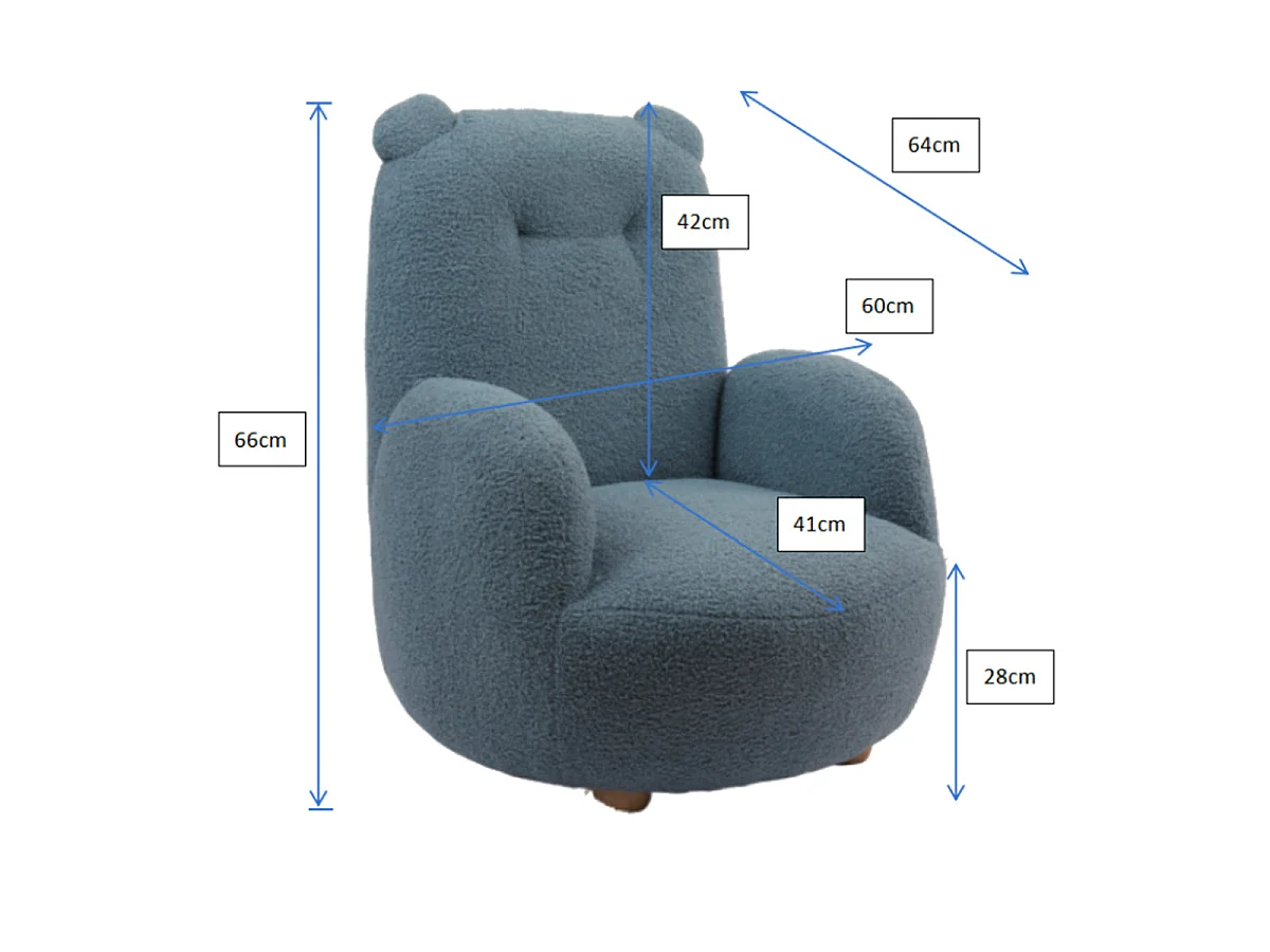 Fauteuil Enfant Ours "Rocky" 67cm Beige
