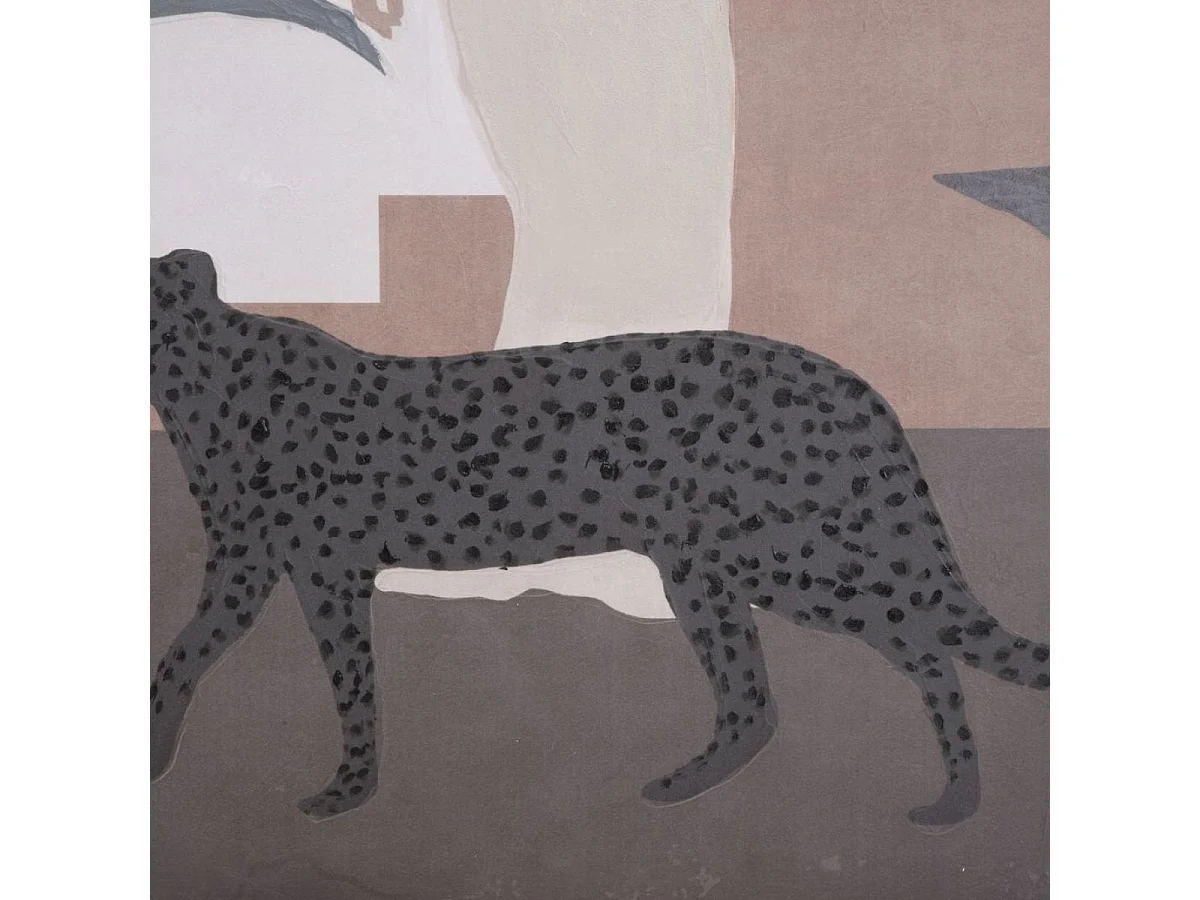 Toile peinte à la main femme panthère 80x100 cm Camilia