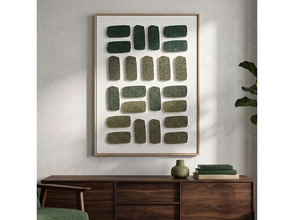 Tableau 3D abstrait 60x80 cm Luan Vert