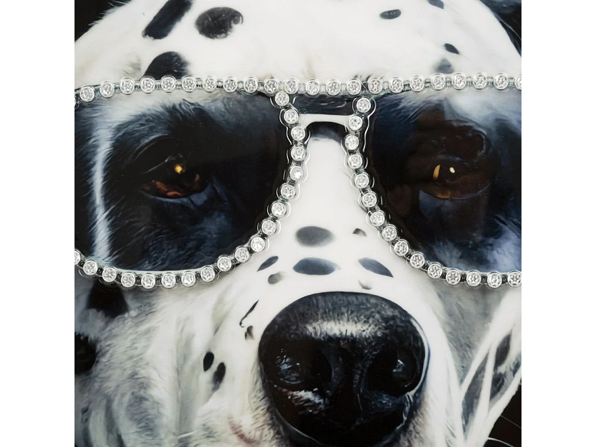 Tableau impression sur toile chien strass 53x73 cm Doggy