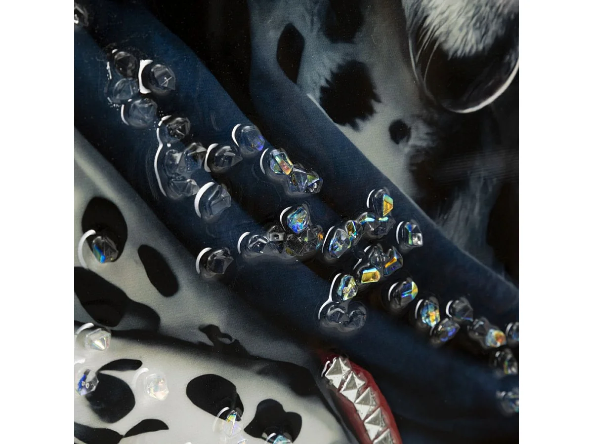 Tableau impression sur toile chien strass 53x73 cm Doggy
