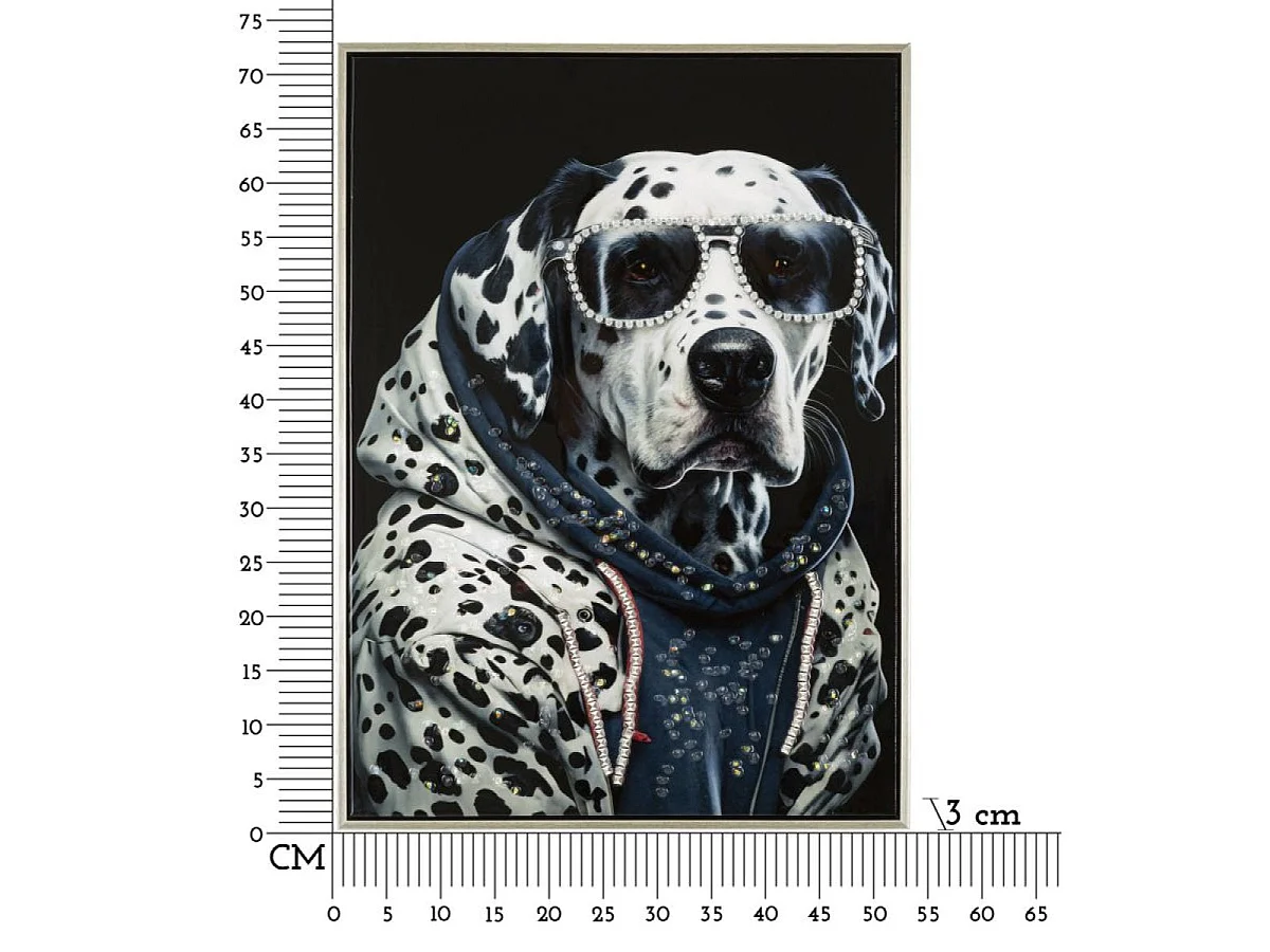 Tableau impression sur toile chien strass 53x73 cm Doggy