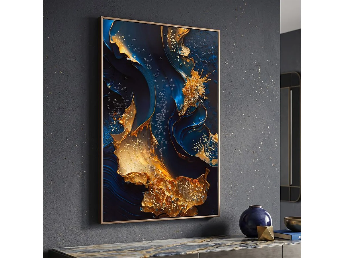 Tableau impression sur toile dorures et reliefs 60x90 cm Thémis