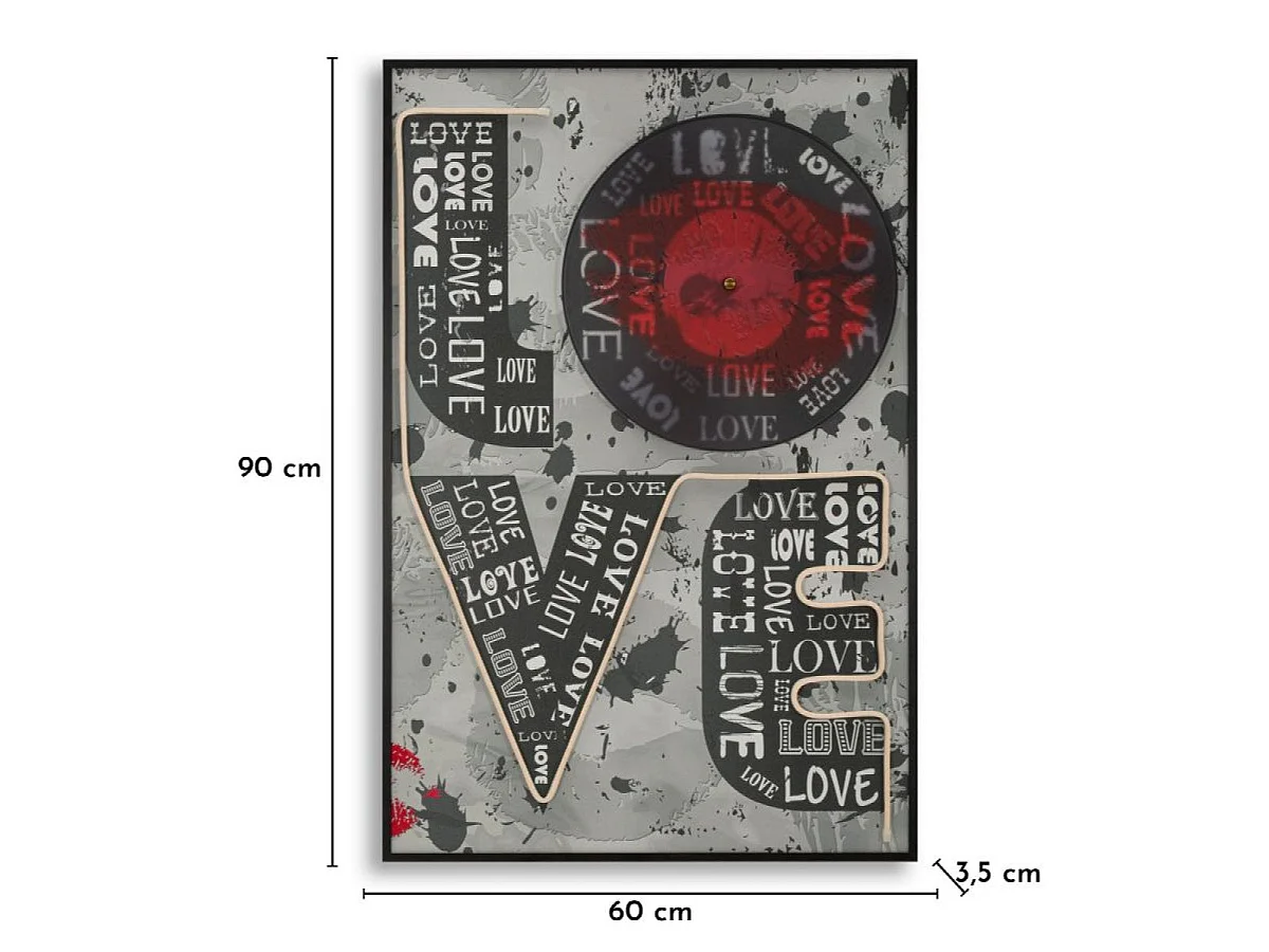 Tableau impression sur toile LED 60x90 cm Love