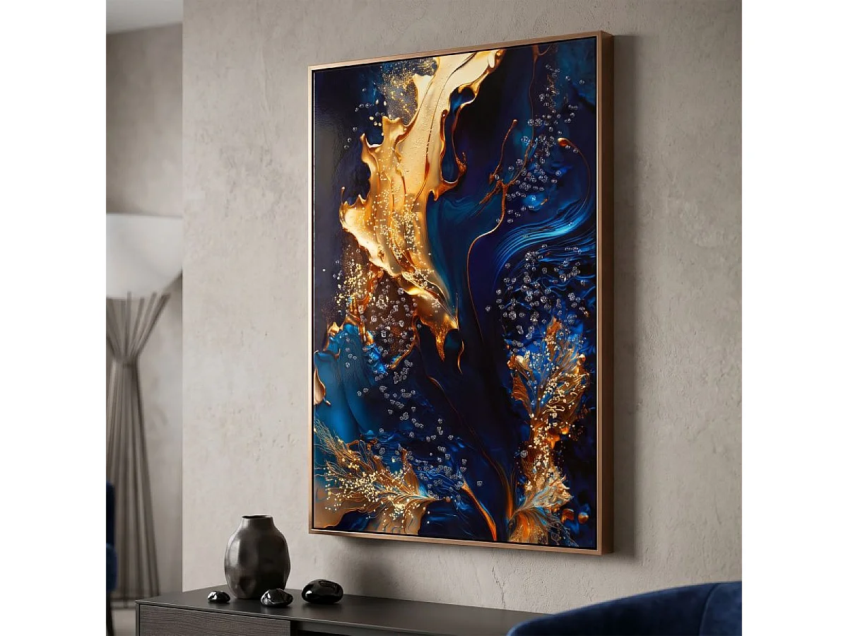 Tableau impression sur toile reliefs et dorures 60x90 cm Thémis