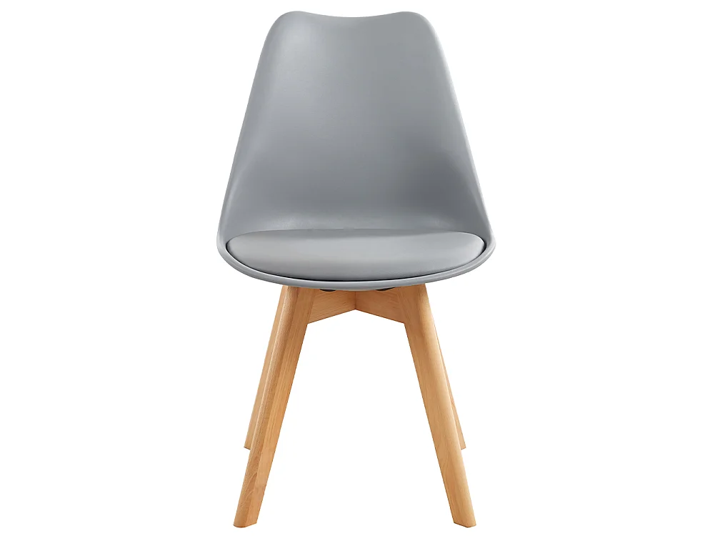 Set 4 Sedie da Pranzo Grigio Poltrona Ufficio Casa Gambe in Legno e Cuscino