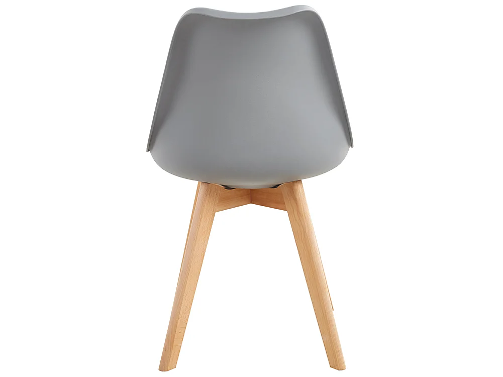 Set 4 Sedie da Pranzo Grigio Poltrona Ufficio Casa Gambe in Legno e Cuscino