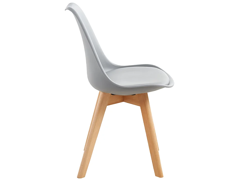 Set 4 Sedie da Pranzo Grigio Poltrona Ufficio Casa Gambe in Legno e Cuscino
