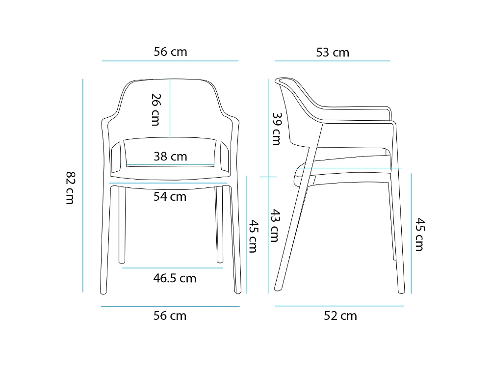 Set 4 Sedie Ergonomiche in Polipropilene Tortora con Schienale e Seduta Forati