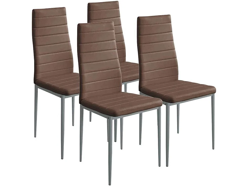 Set 4 Sedie Moderne sala Pranzo Salotto Cucina Seduta Imbottita Ecopelle Moro