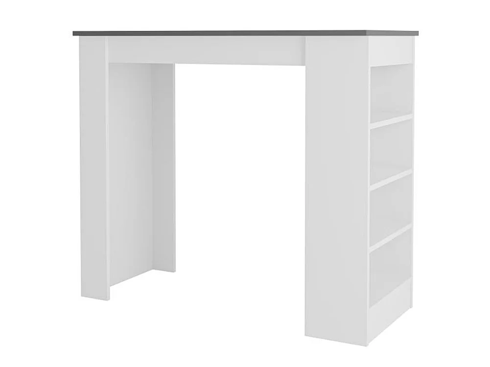 Tavolo da Bar con 4 Ripiani e Portaoggetti Bianco e Antracite 117x54x102 cm