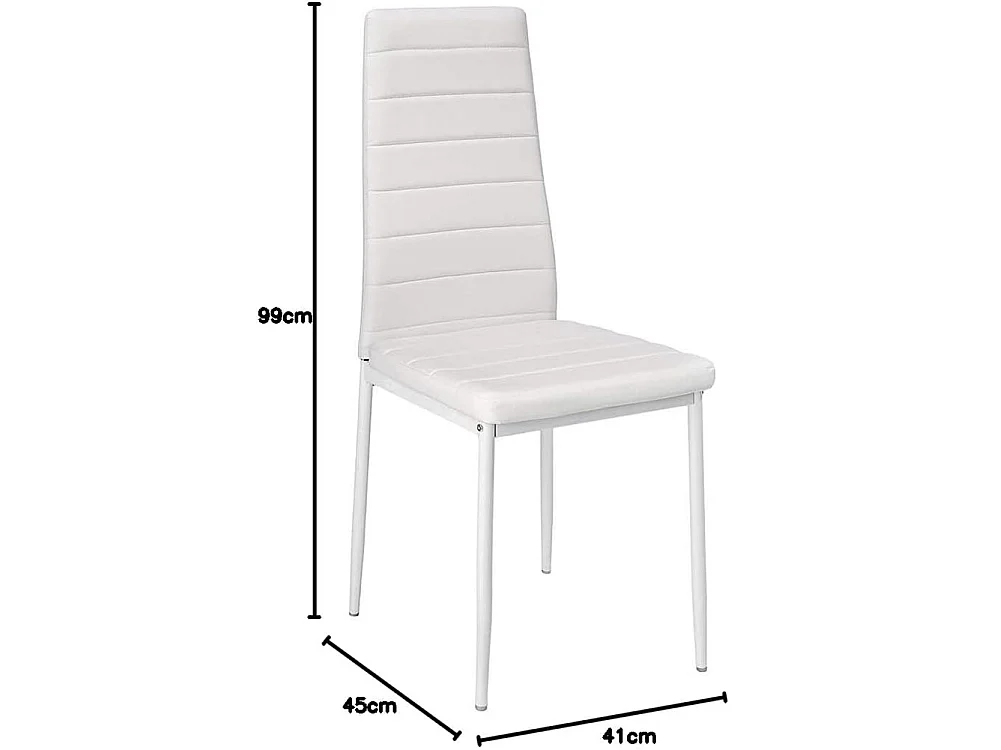 Set 4 Sedie Moderne Sala Pranzo Salotto Cucina Seduta Imbottita Ecopelle Bianco