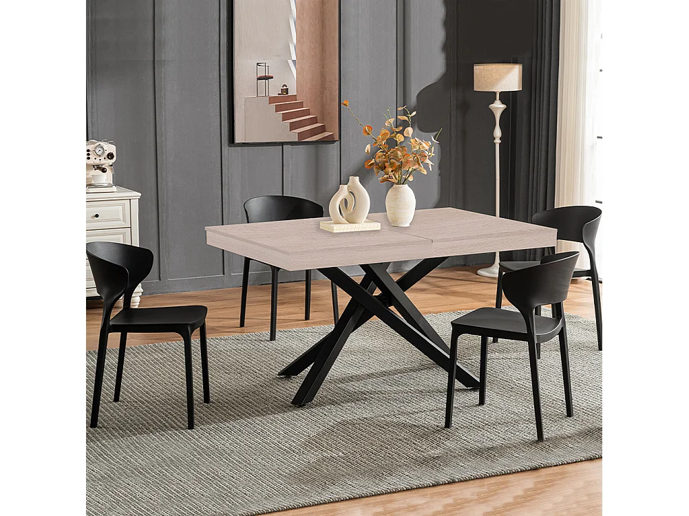 Tavolo da Pranzo Cucina Allungabile Estensibile 90 x 140 fino a 220 cm Olmo Perl