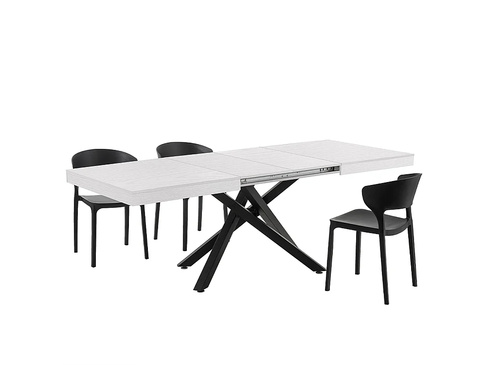 Tavolo da Pranzo Cucina Allungabile Estensibile 90x140 - 220cm Bianco Frassinato