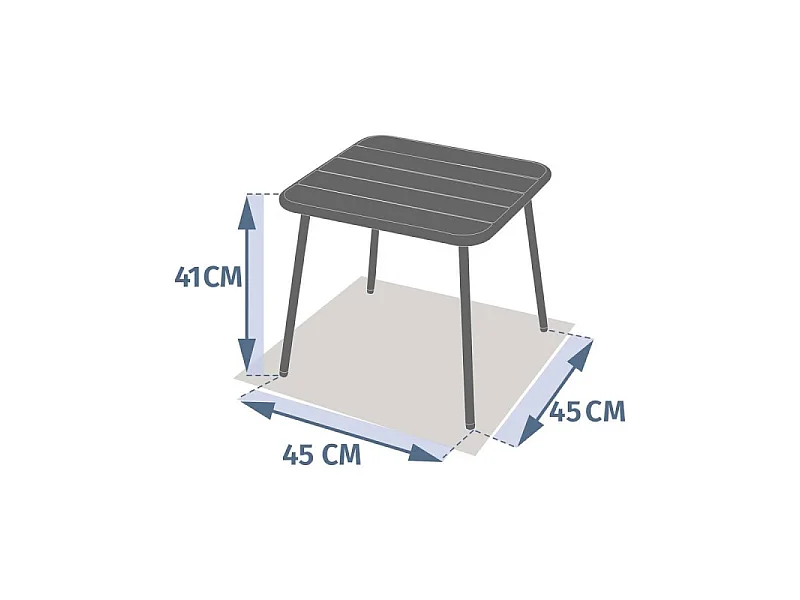 Table basse métal H41 Phuket graphite Hespéride