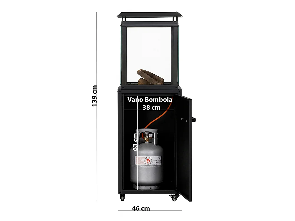 Tempo Style - Stufa a Gas Raven (8 kW) – Stufa da esterno Nero