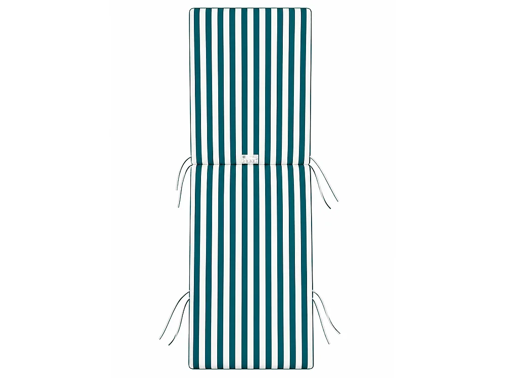 Tempo Style - Cuscino per lettino da esterno 190×60 cm a righe con schienale reclinabile e laccetti in poliestere – Verde/Bianco
