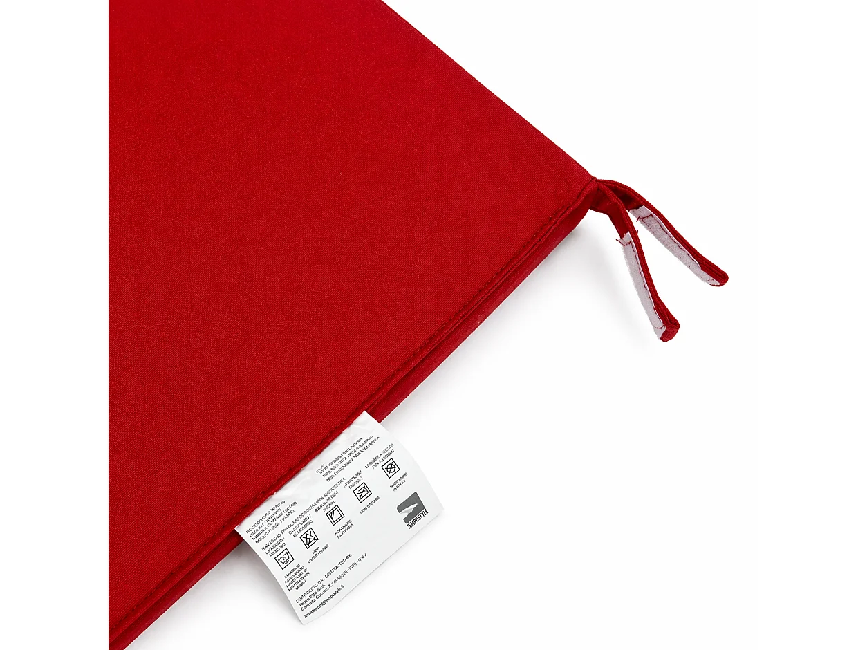 Tempo Style - Cuscino seduta per sedia 45x47cm con velcro in poliestere – Bordeaux