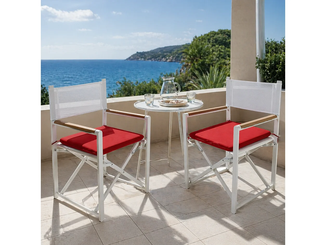 Tempo Style - Cuscino seduta per sedia 45x47cm con velcro in poliestere – Bordeaux