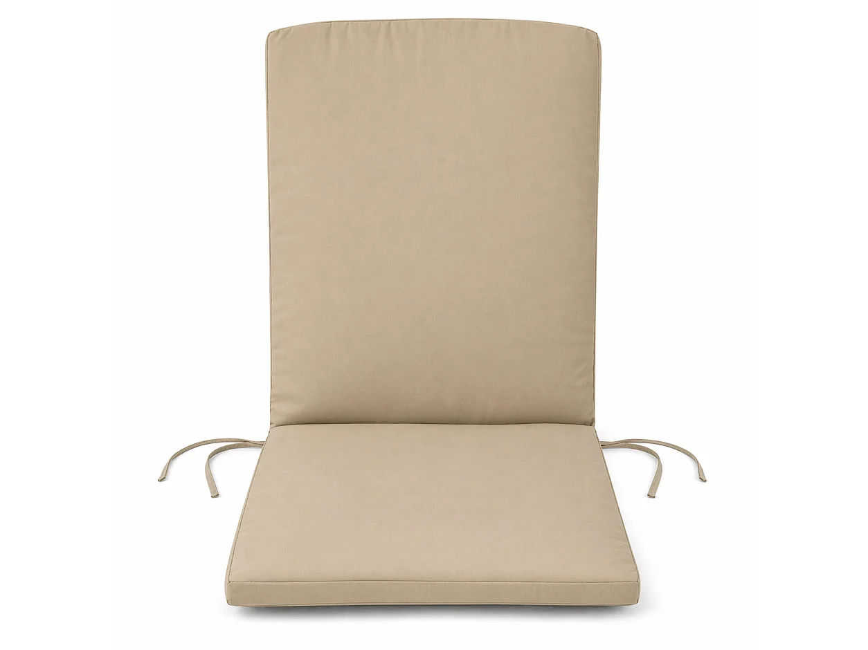 Tempo Style - Cuscino con schienale per sedia 115×50 cm con Laccetti in poliestere – Beige